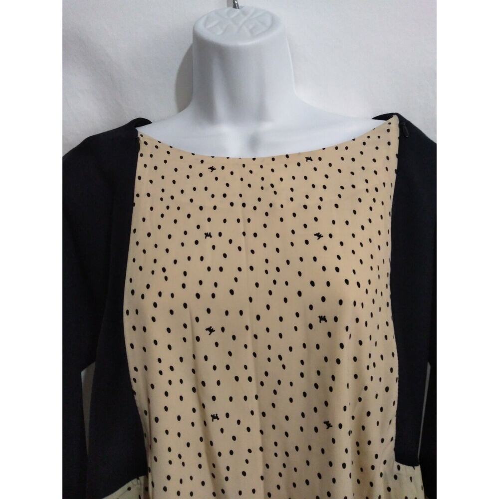NWT Sweet Mommy Size Large Maternity Nursing Dress Long Sleeve Tan And Black